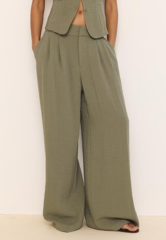 pantalon wide botones ajustable rustico