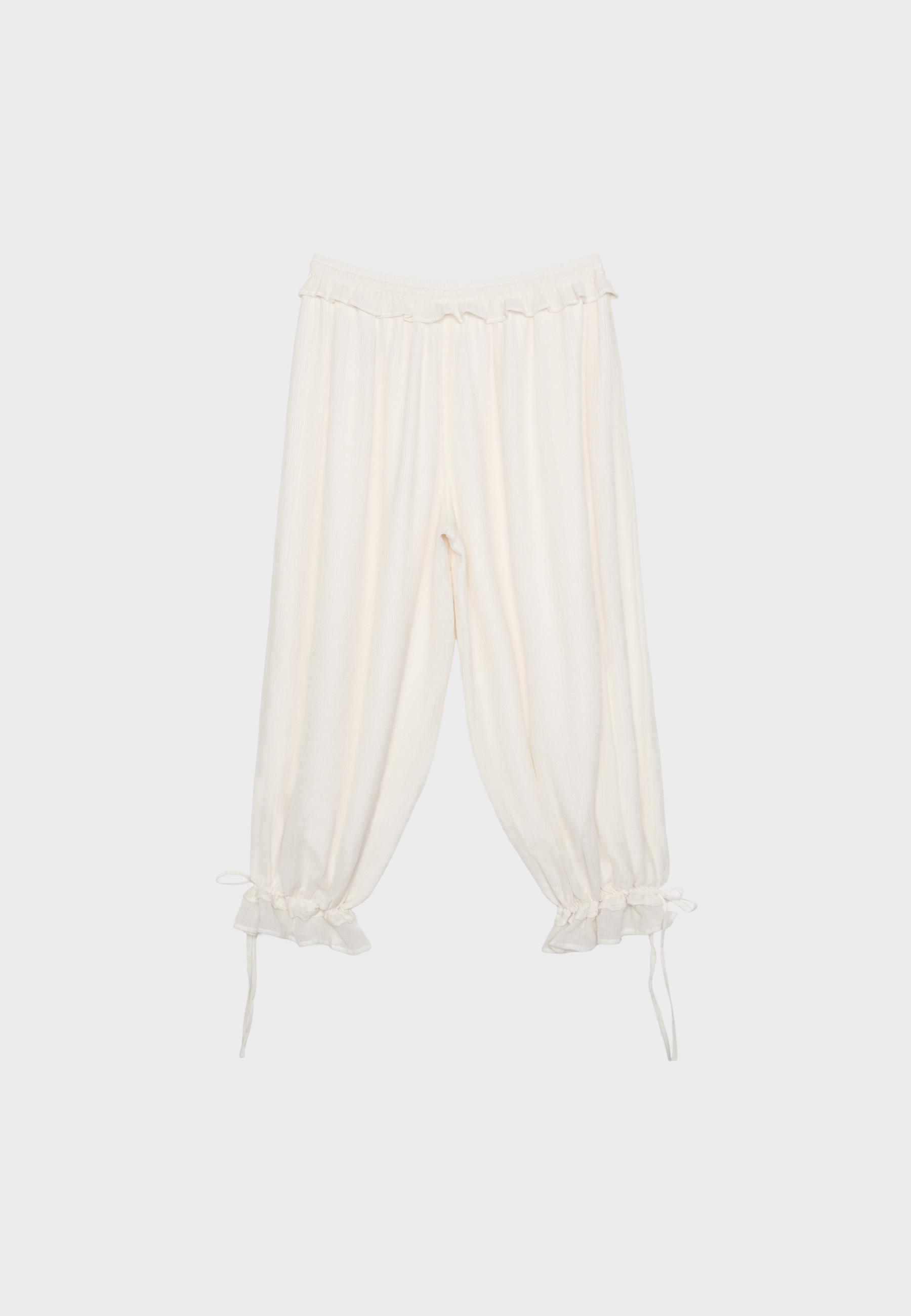 Lace sarouel trousers — Ecru