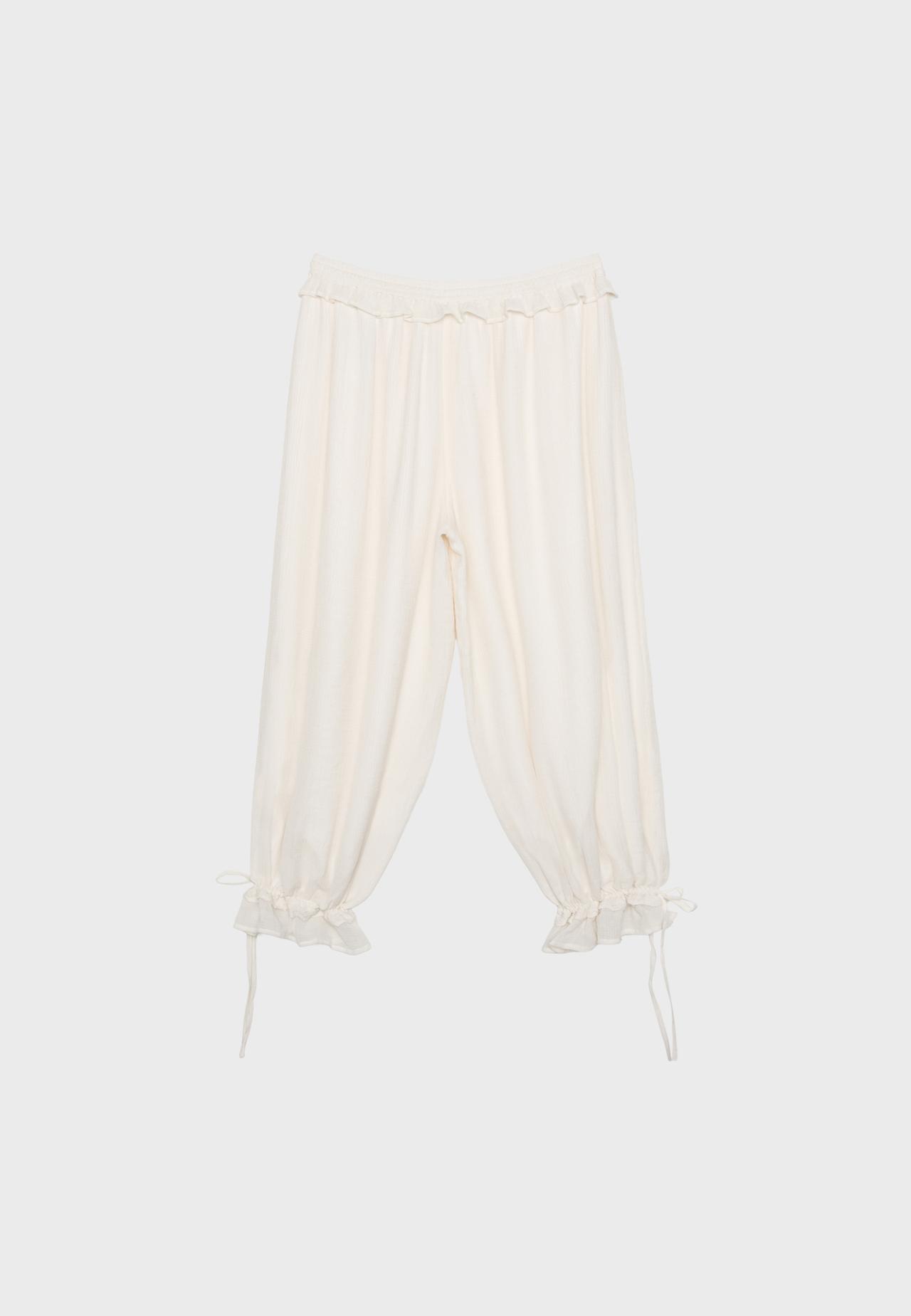 Lace sarouel trousers — Ecru
