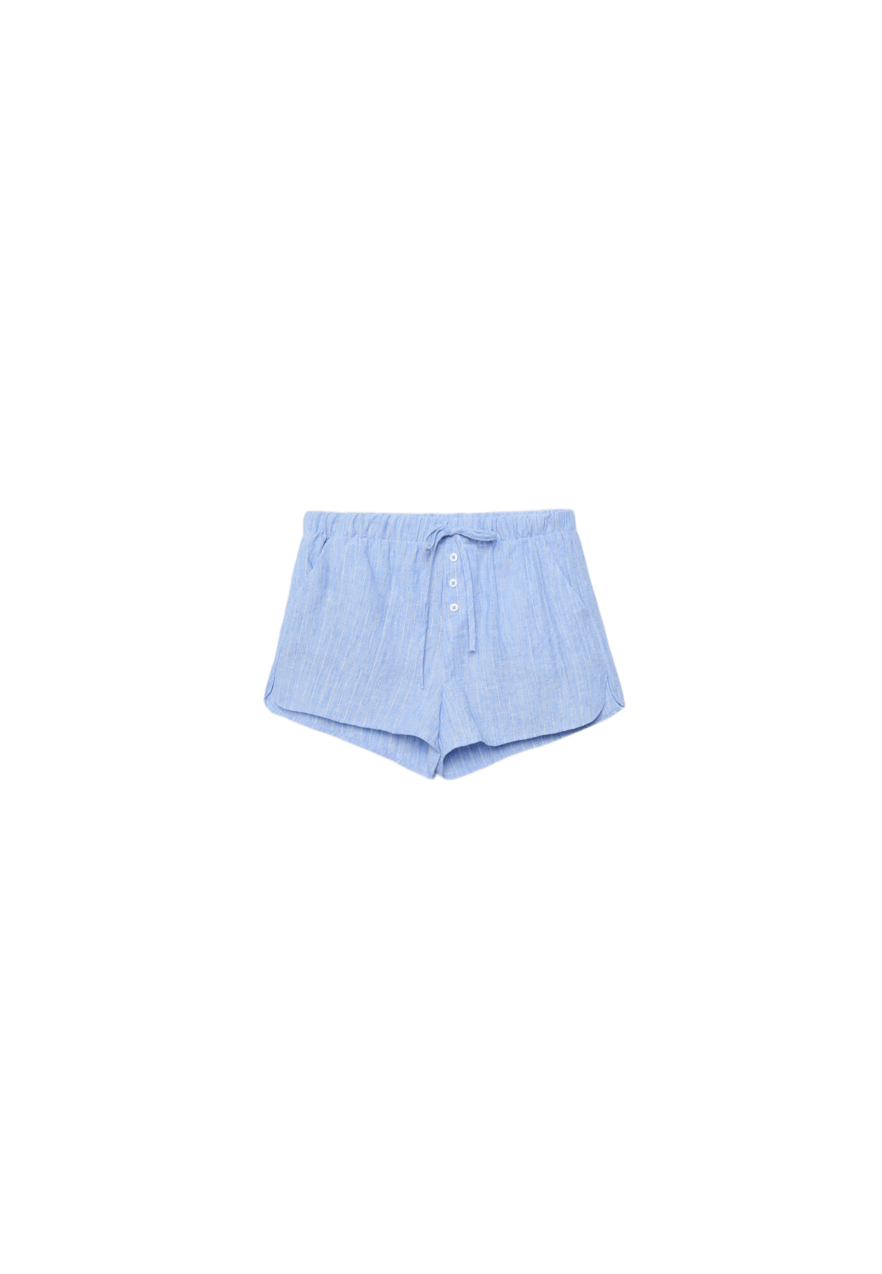 Rustic shorts with metallic thread — Sky blue