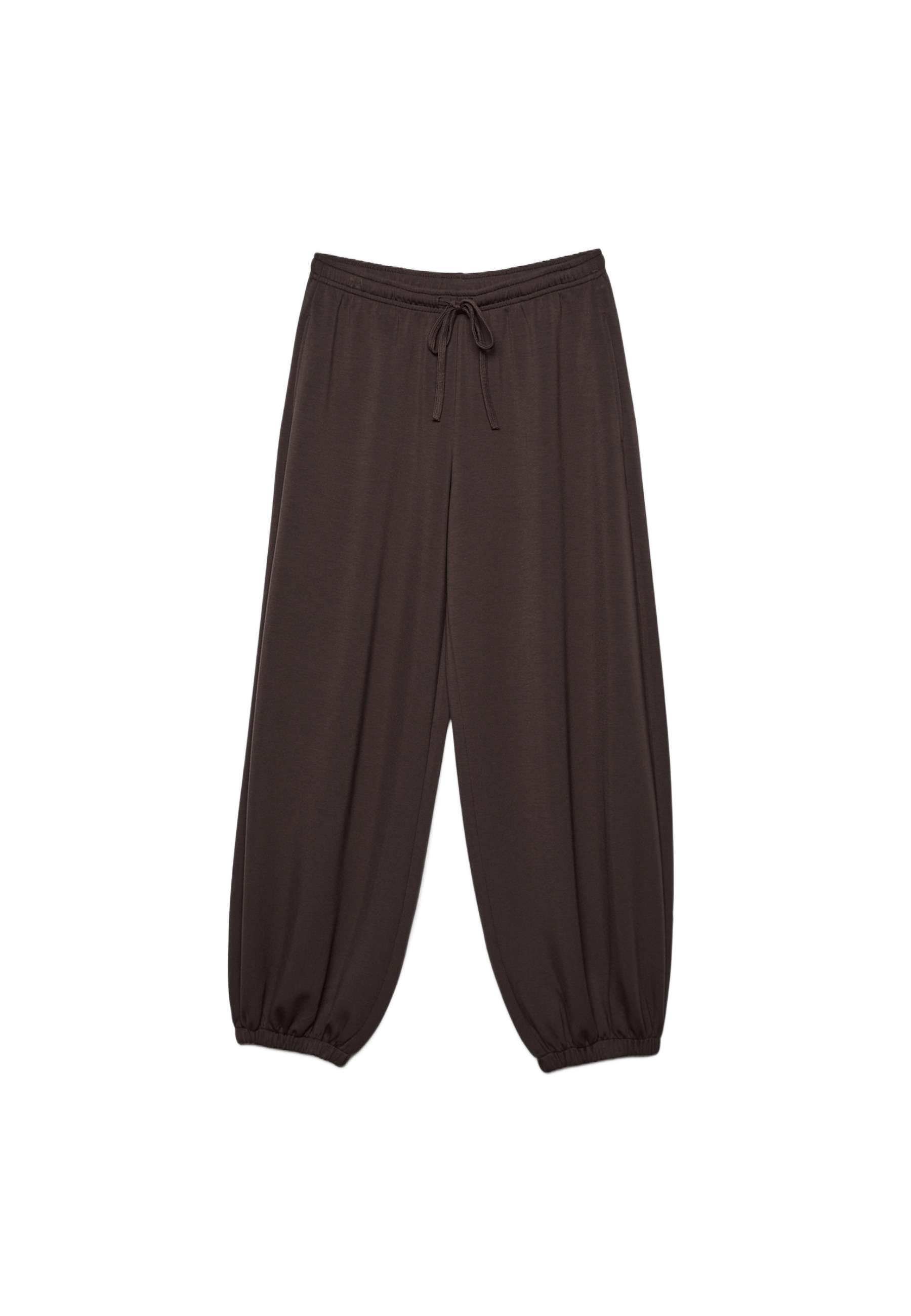 Soft-touch balloon jogger trousers — Brown
