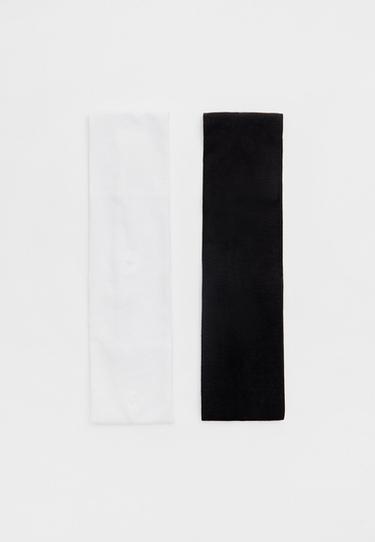 Set of 2 elasticated fur hair bands — Black 1