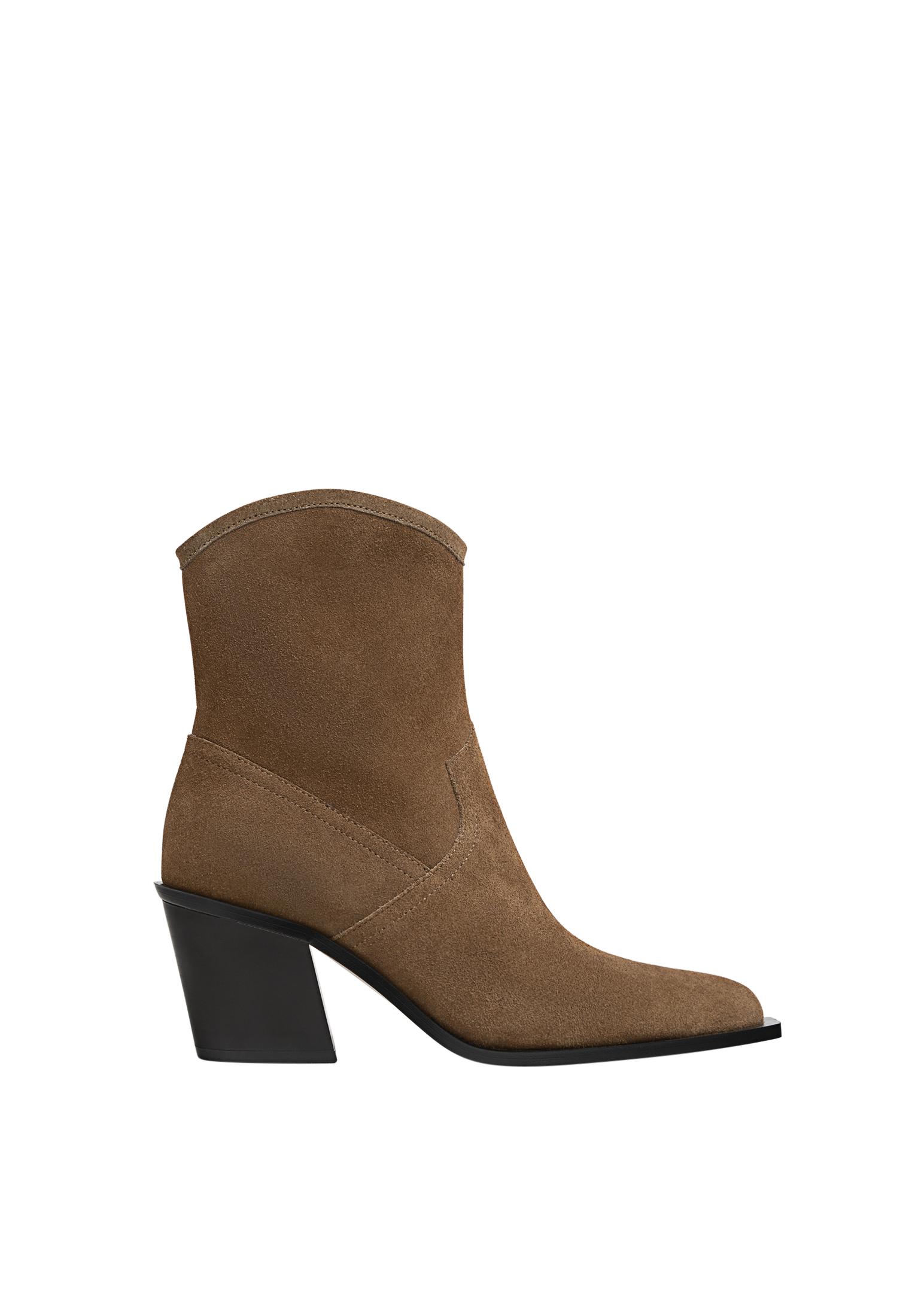 Leather cowboy ankle boots Women s fashion Stradivarius Canada