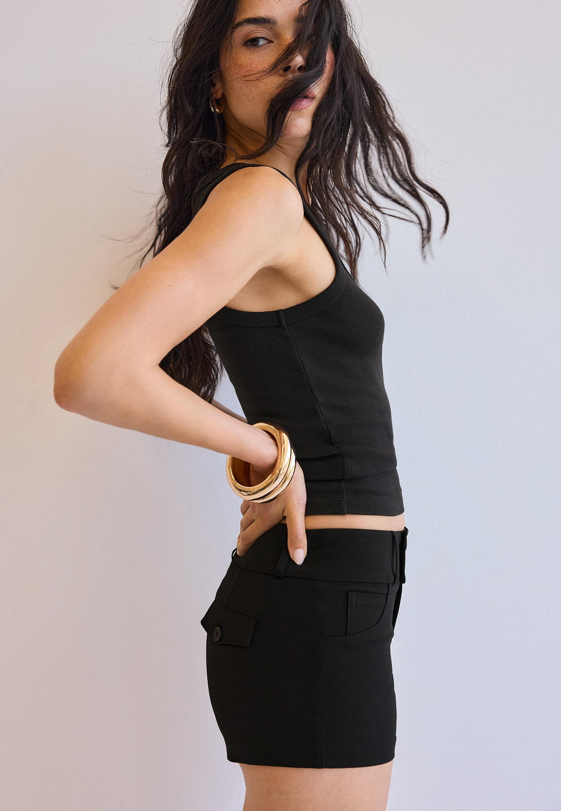 Bengalina mini shorts — Black