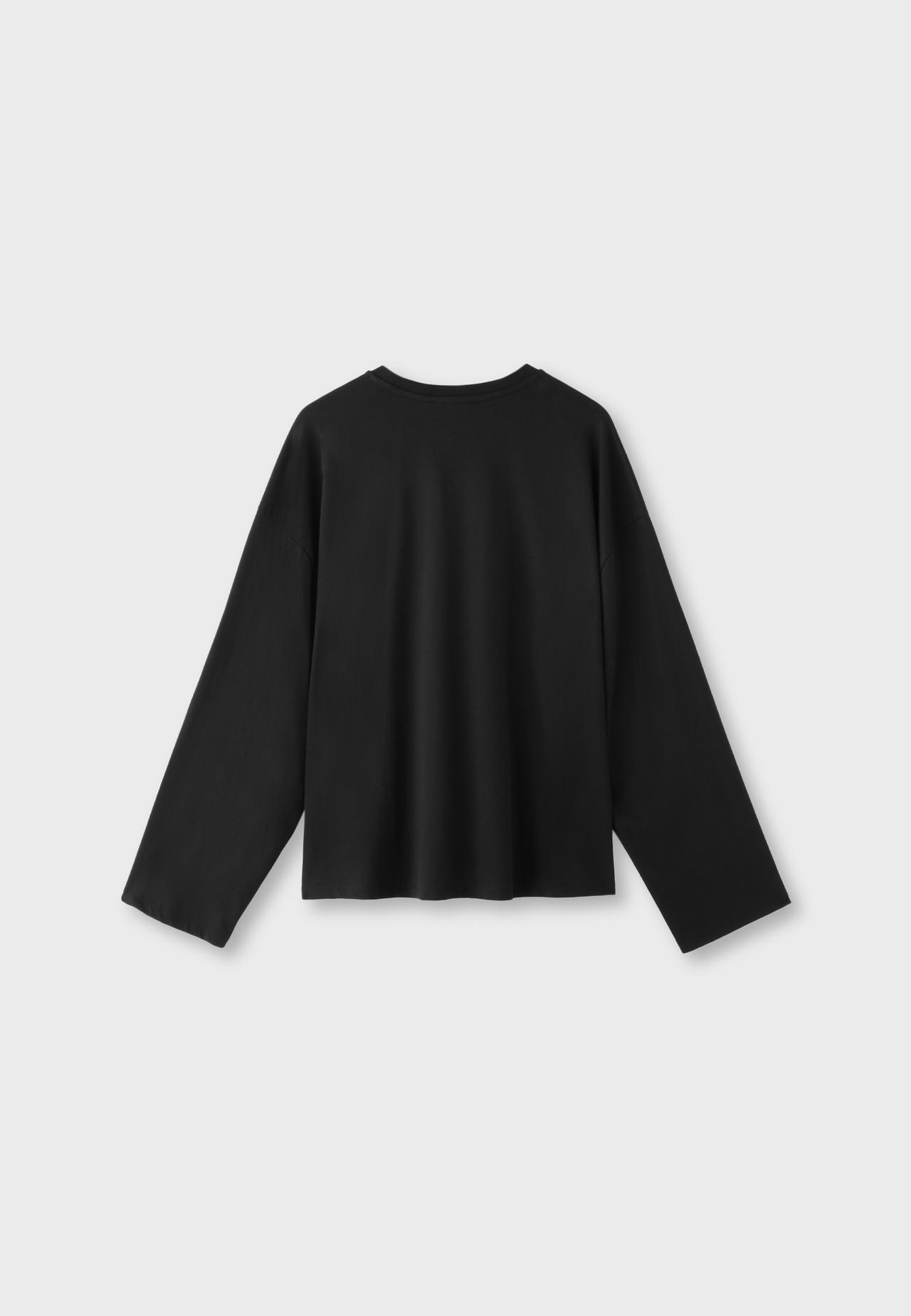 Long sleeve round neck T-shirt — Black