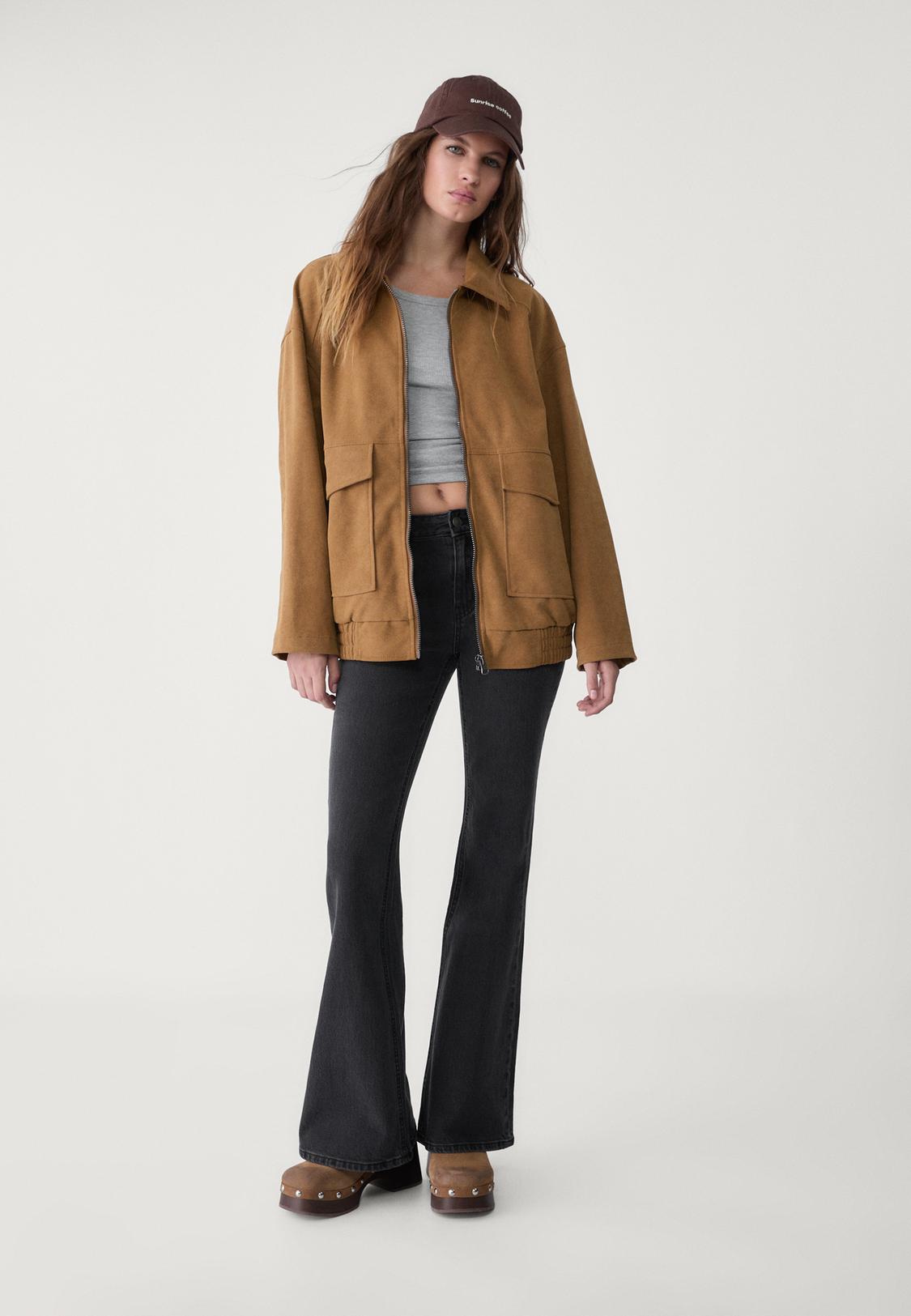 Blazer Giacca Camoscio Marrone Zara Suede Giacca Camoscio Marrone