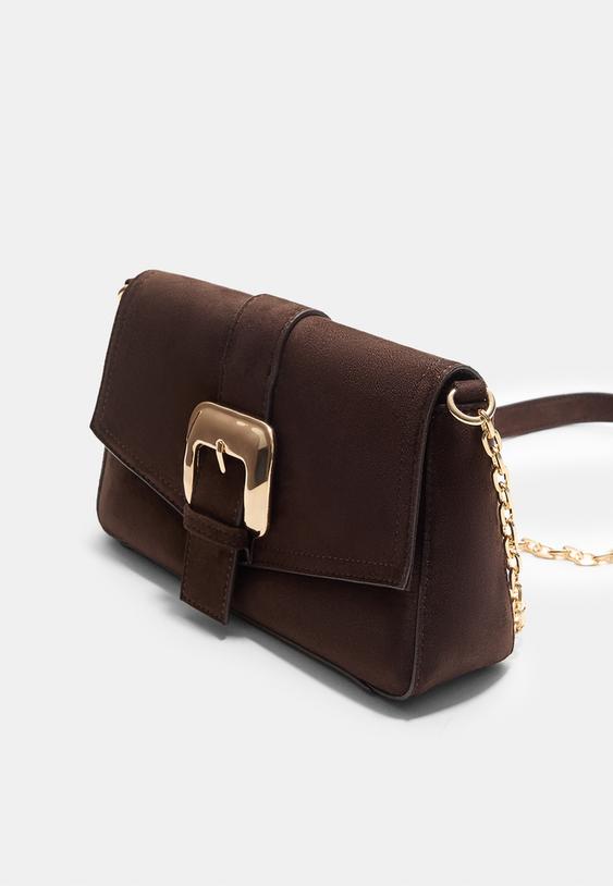 Stradivarius Sac Bandoulière À Boucle Asymétrique Marron Os