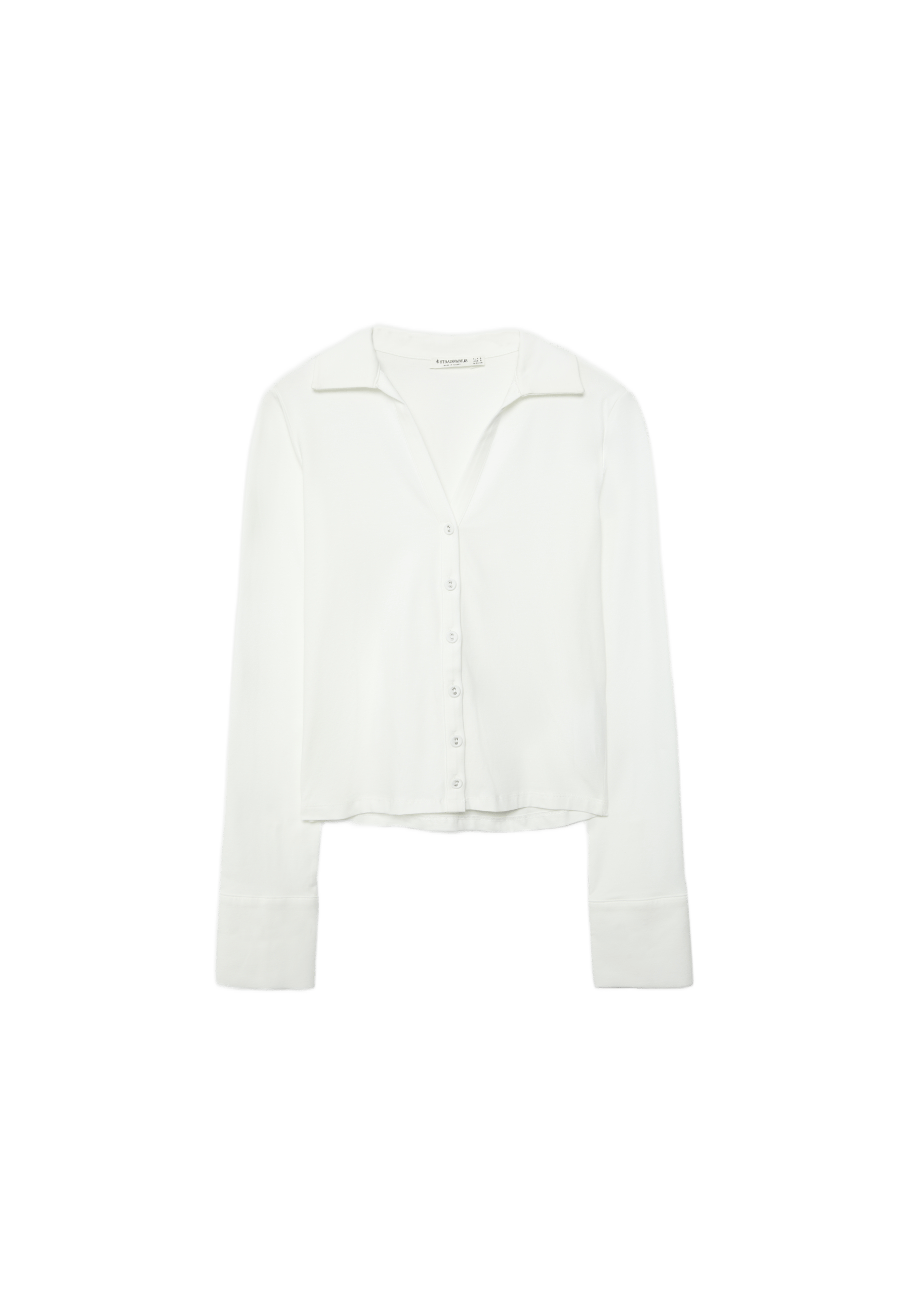 Knit shirt with buttons — White