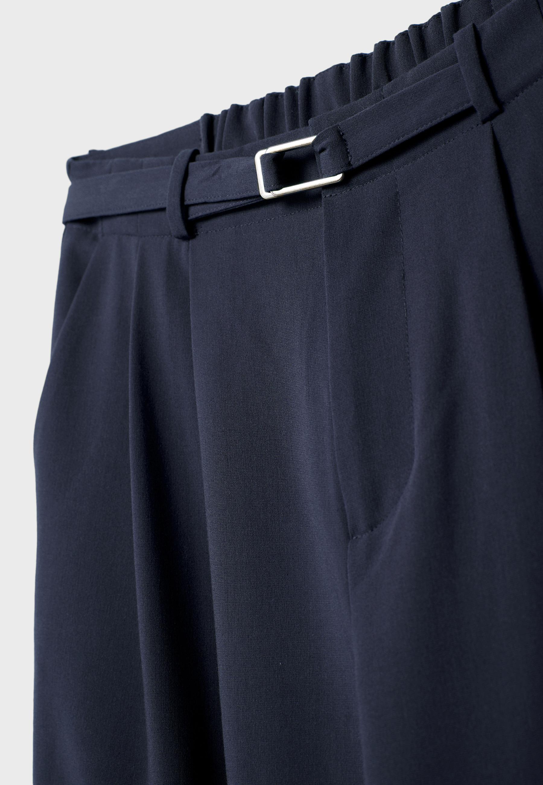Wide-leg trousers with buckle detail — Blue