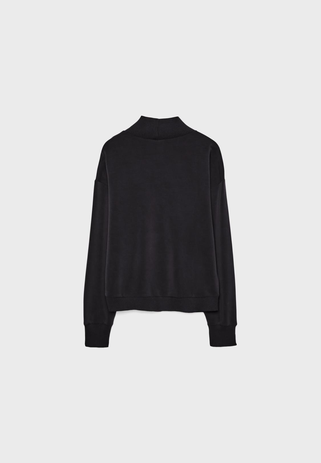 Ribbed soft-touch contrast sweatshirt