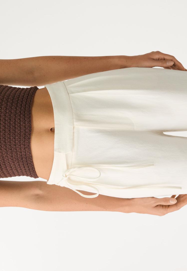 pantalon fluido lazo con lino