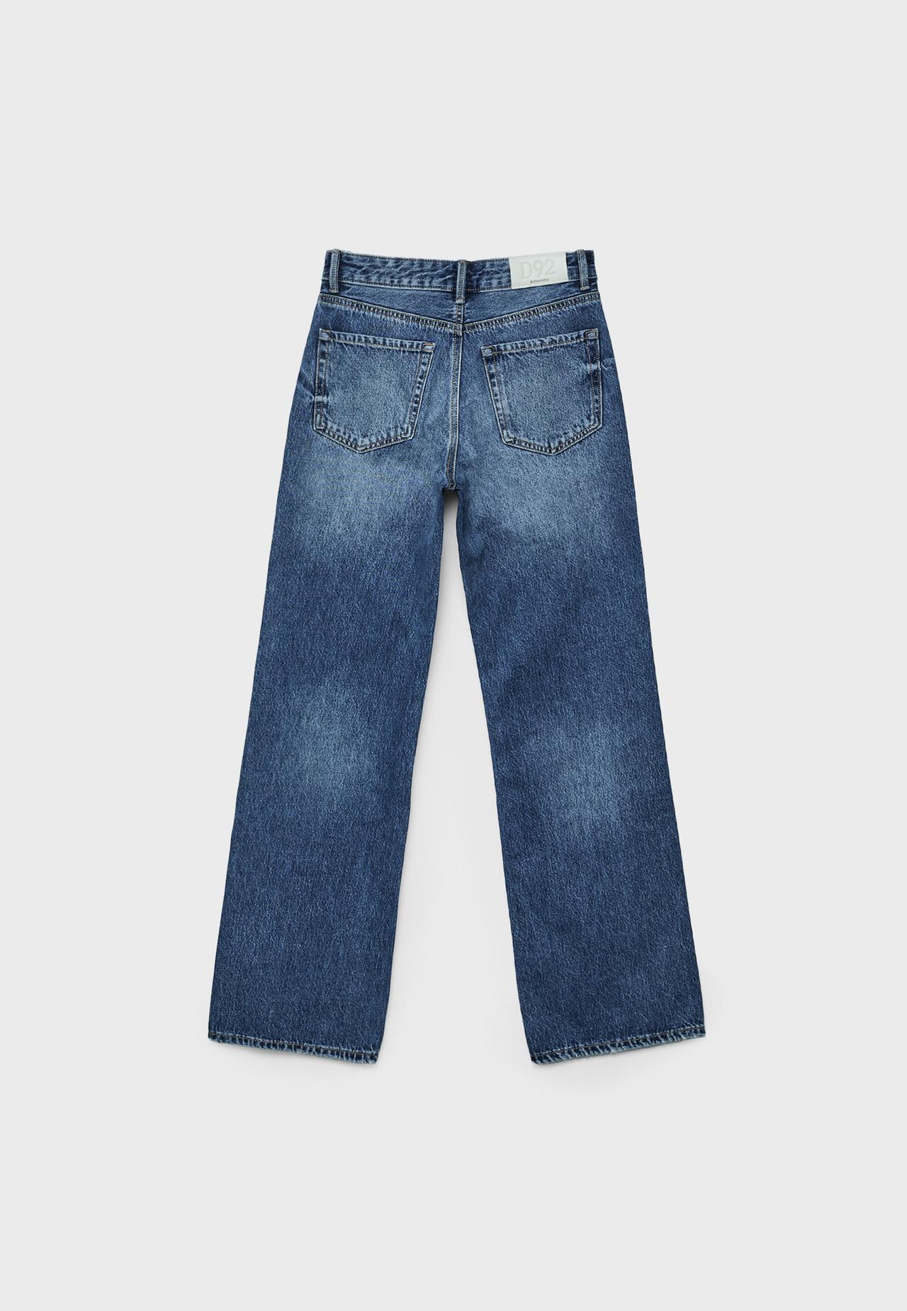 D92 Ripped straight wide-leg jeans — RINSE BLUE DENIM