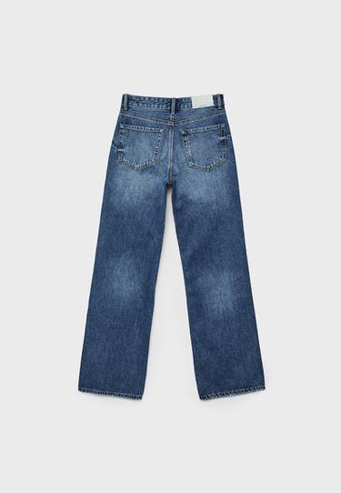 D92 Ripped straight wide-leg jeans — RINSE BLUE DENIM 8