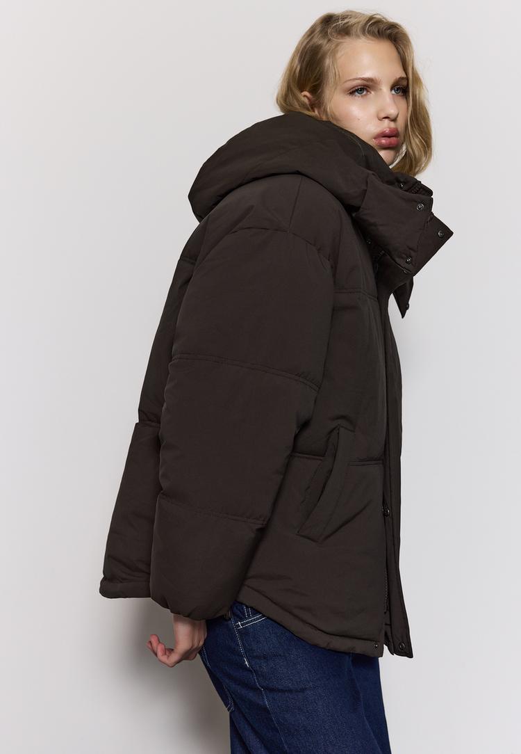 giacca oversize imbottita con cappuccio