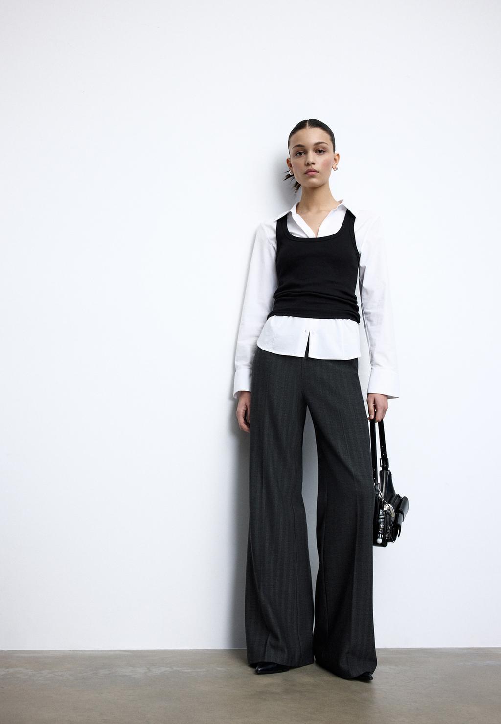 Calças fluidas de vestir