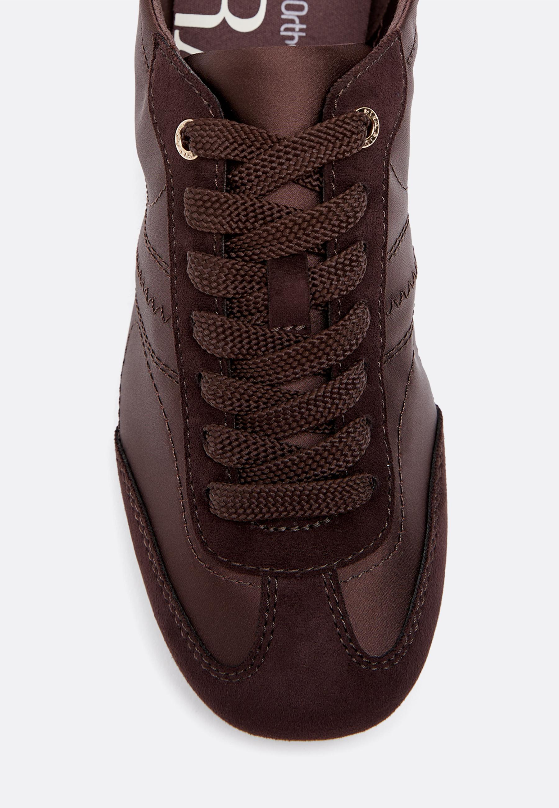 Satin fine sole trainers — BROWN