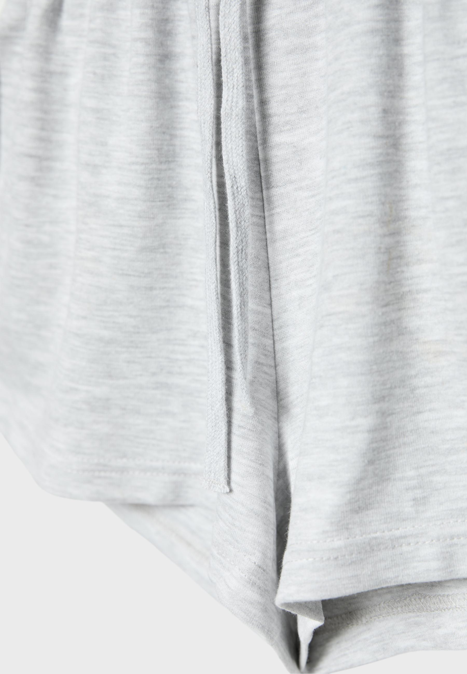Turn-up waist mini shorts — Grey melange