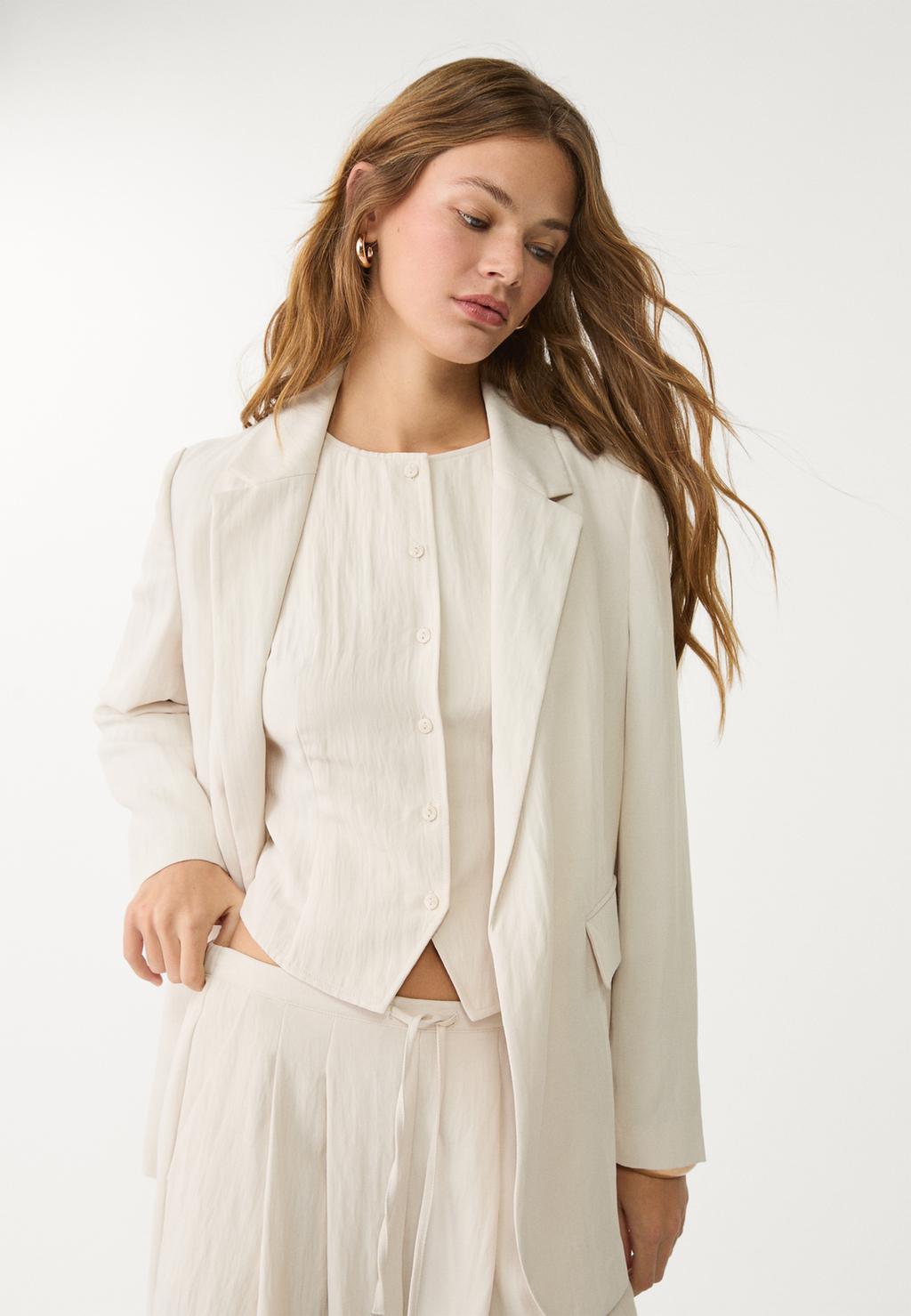 Blazer Blanc Femme Stradivarius VRIMCA Blazer Blanc Femme Stradivarius VRIMCA