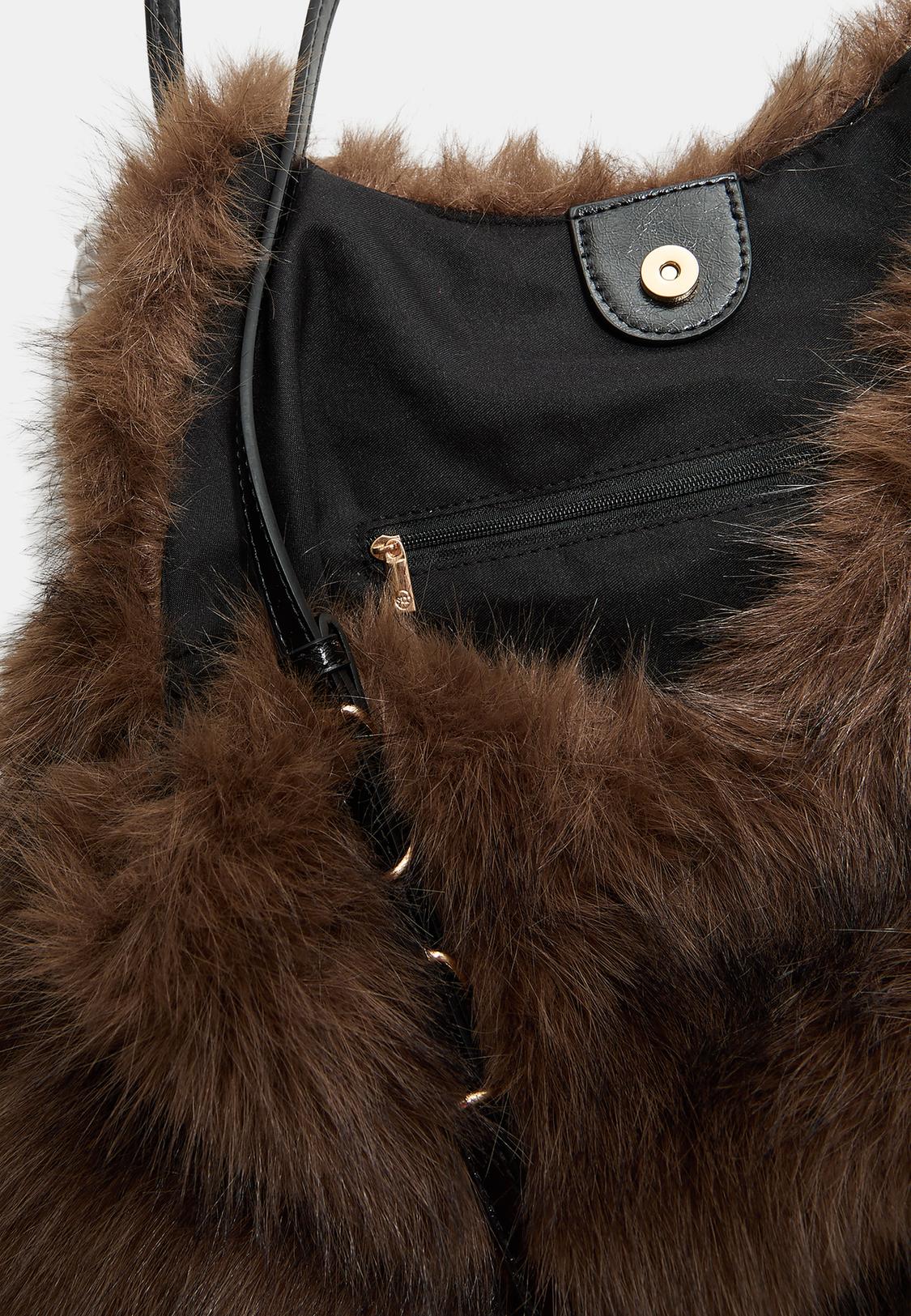 Bolso shopper efecto pelo