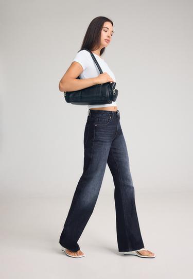 D92 Ripped straight wide-leg jeans — LIGHT GREY DENIM WASH 2