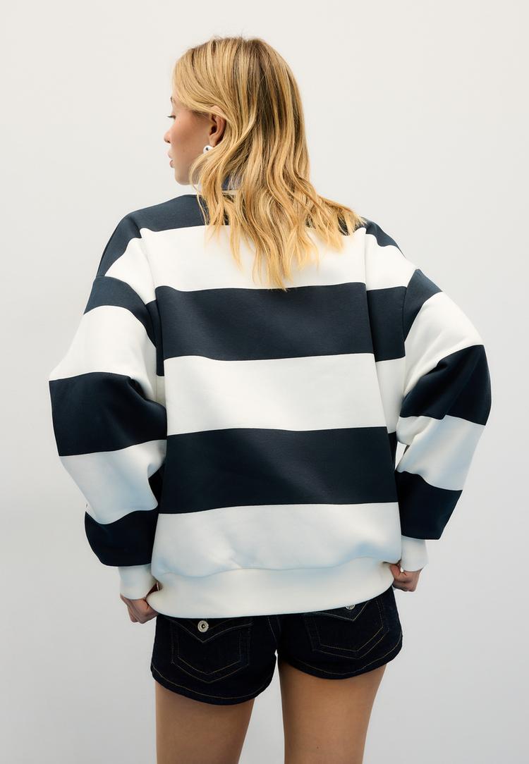 sudadera bordada rayas