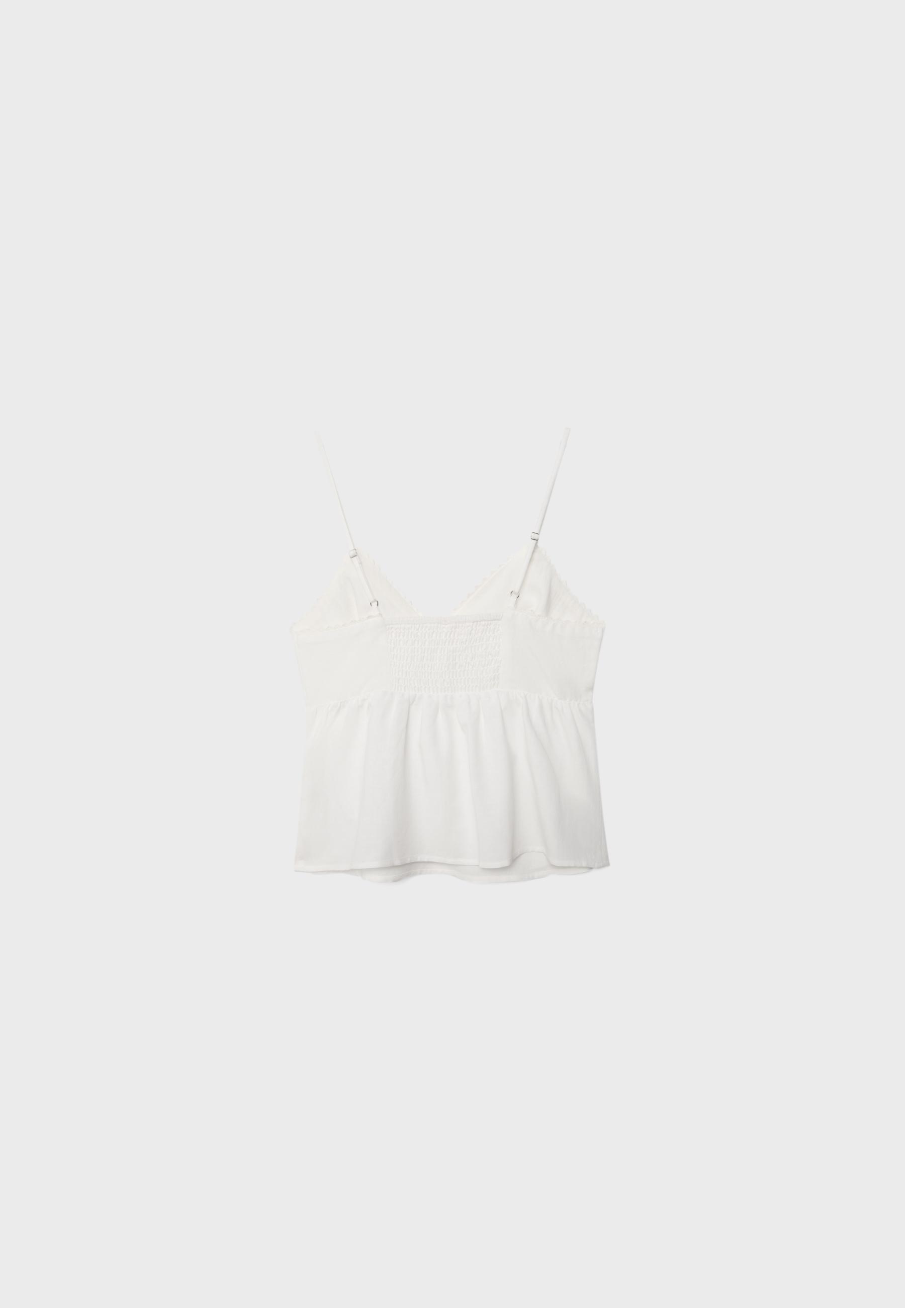 Rustic strappy top — Ecru