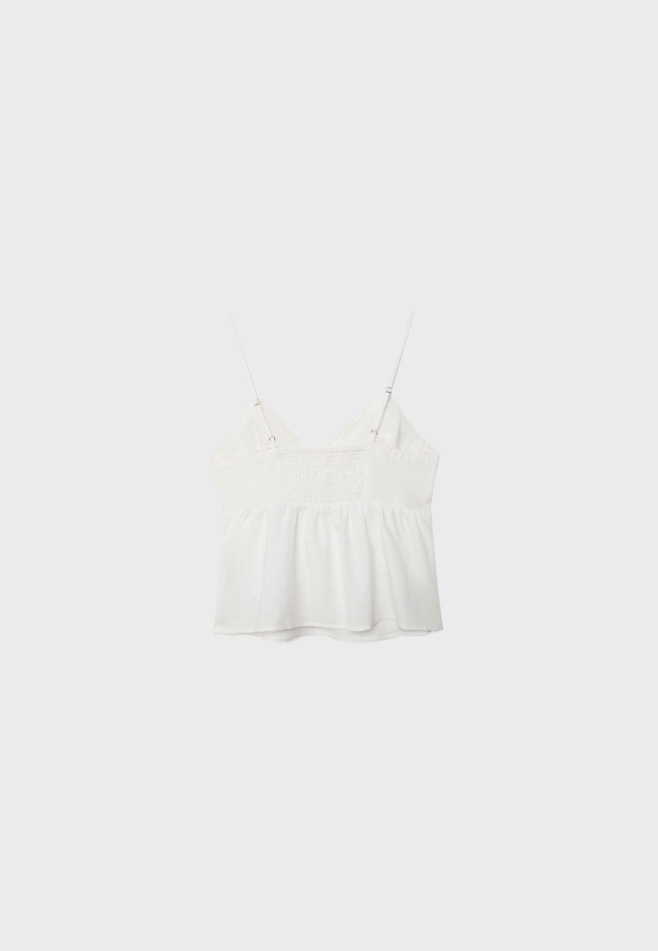 Rustic strappy top — Ecru
