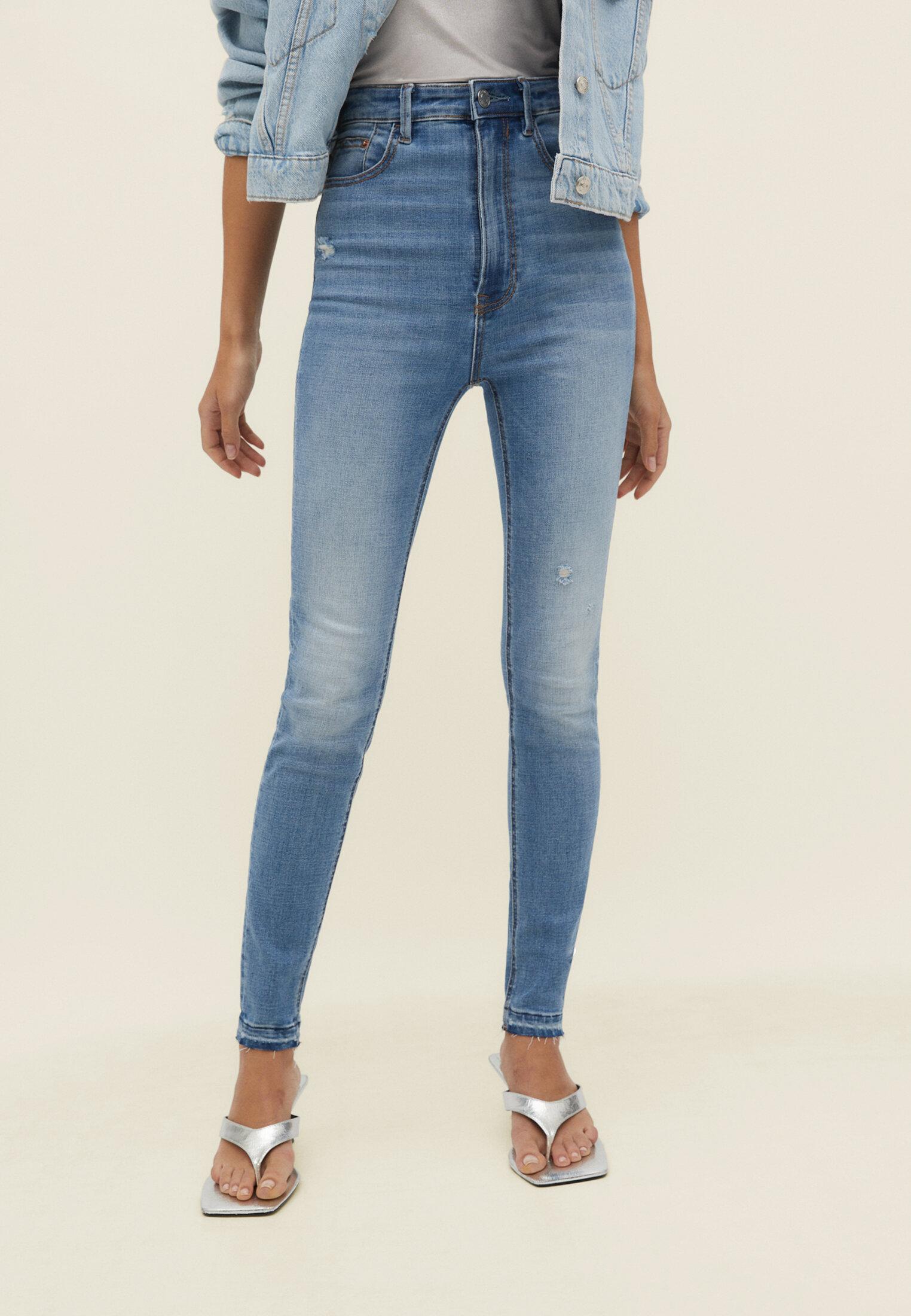 D09 Super high-waist skinny jeans — LIGHT BLEACH