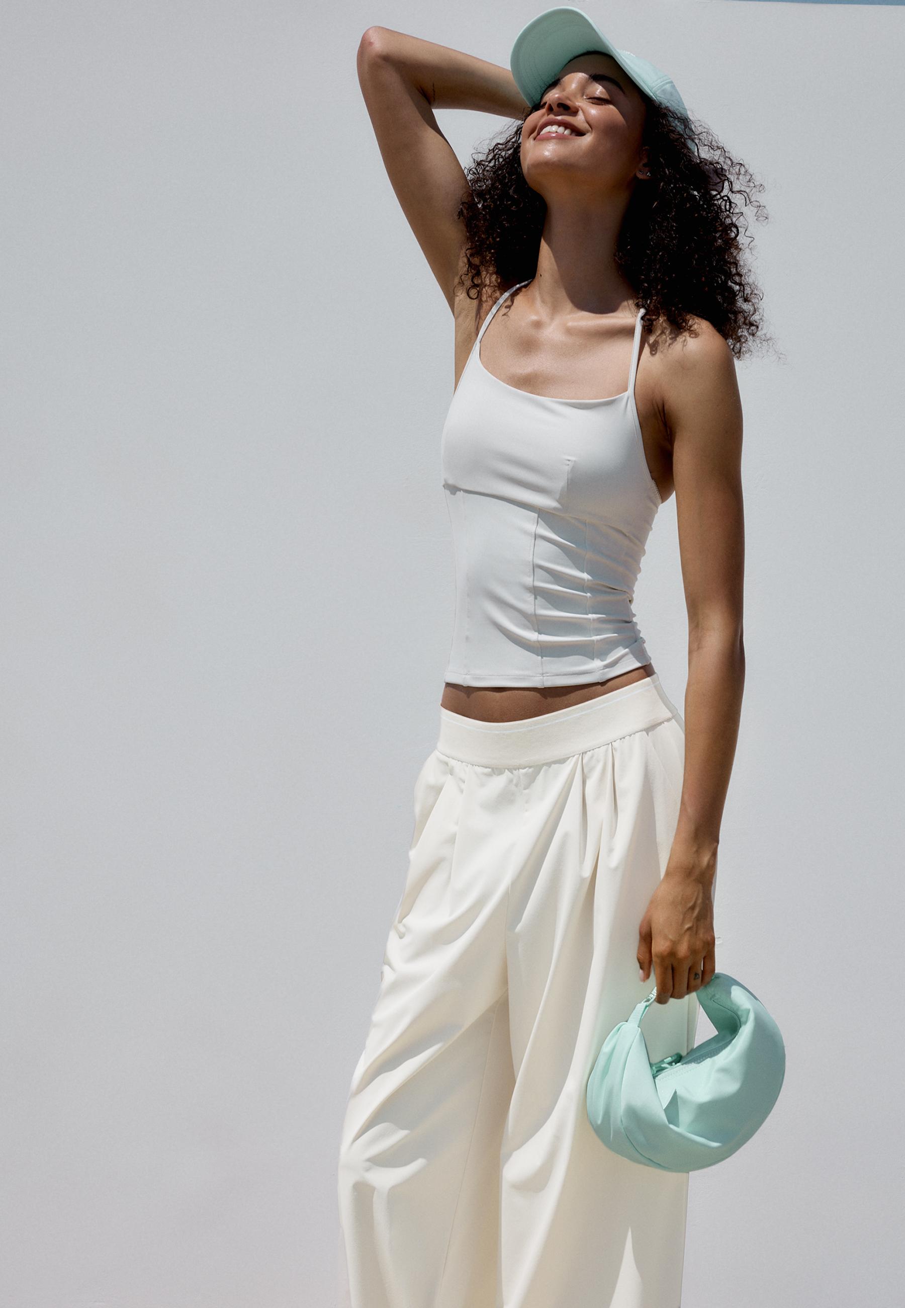Elasticated waist palazzo joggers — Stone
