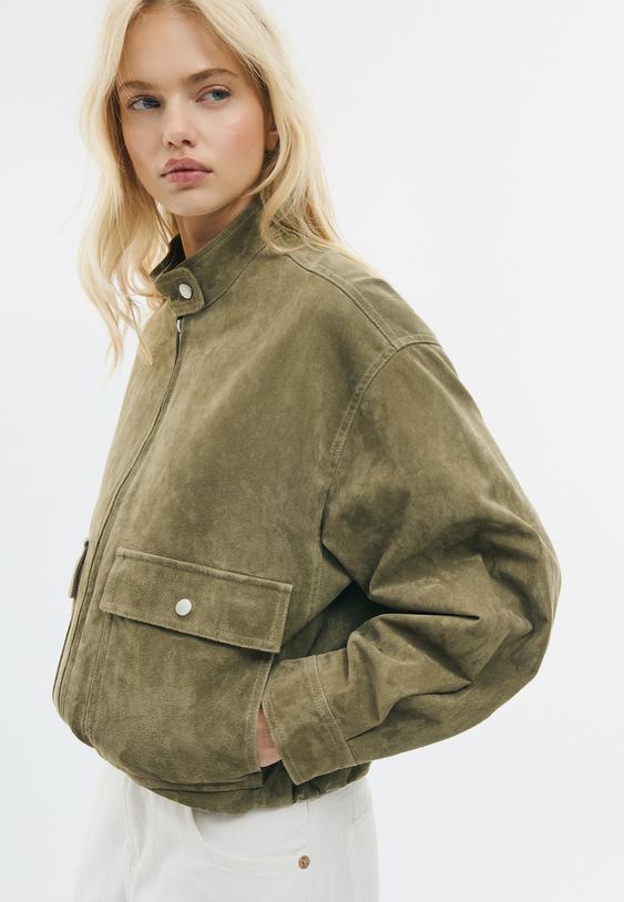 leather jacket with pockets