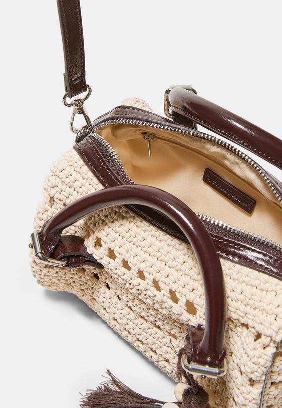 Yuvarlak kroşe tote çanta - Görsel 7