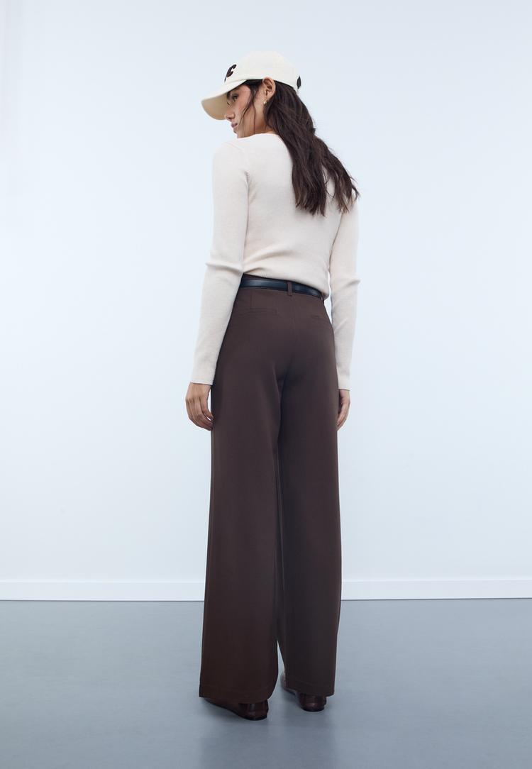 pantalon fluide droit ceinture