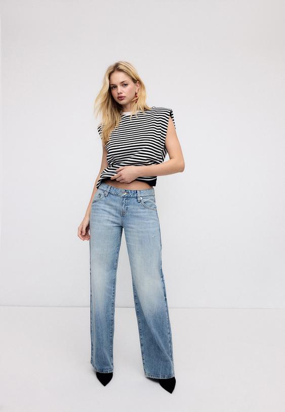 t shirt basic a righe con spalline