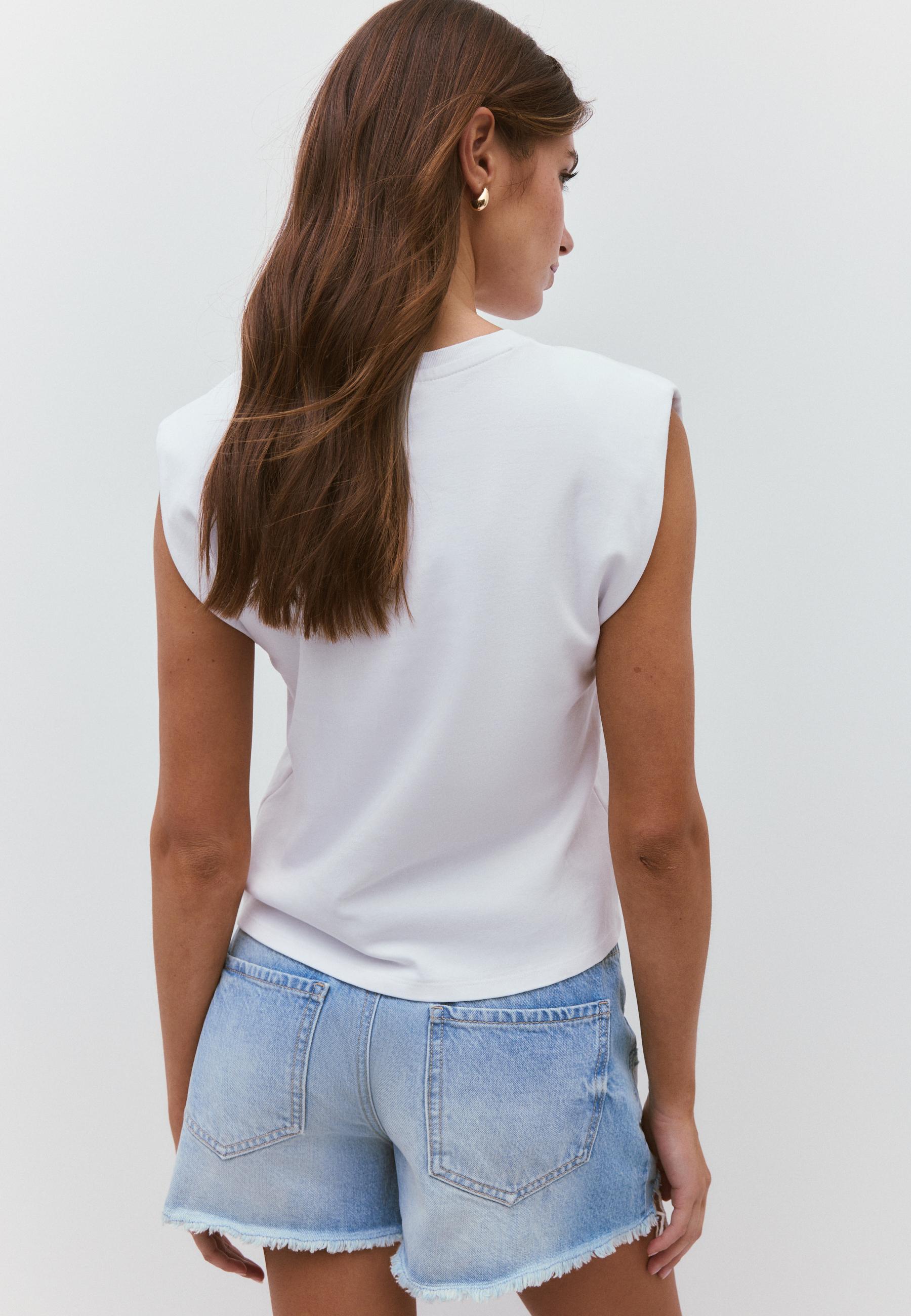 Basic vatkalı t-shirt - Görsel 5