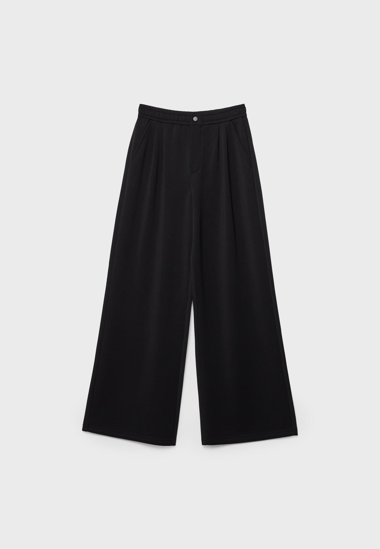 Soft-touch darted trousers — Black