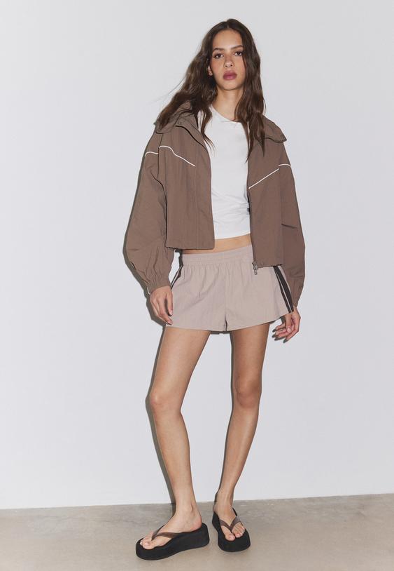 Stradivarius Technical Mini Shorts Stone Xl