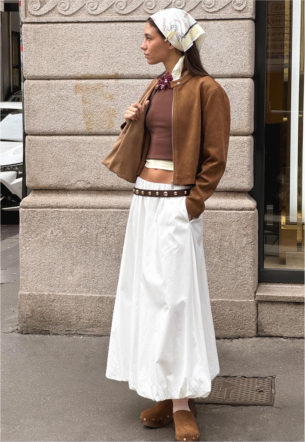 Cazadora cremallera efecto ante