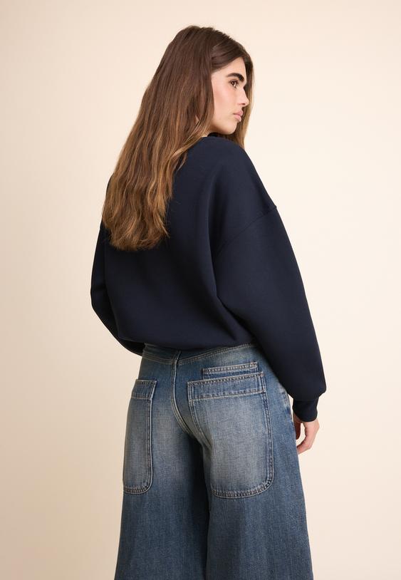 kontrast yaka sweatshirt