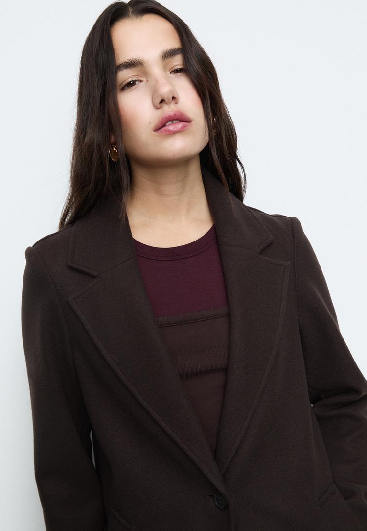 softtouch buttonup midi coat