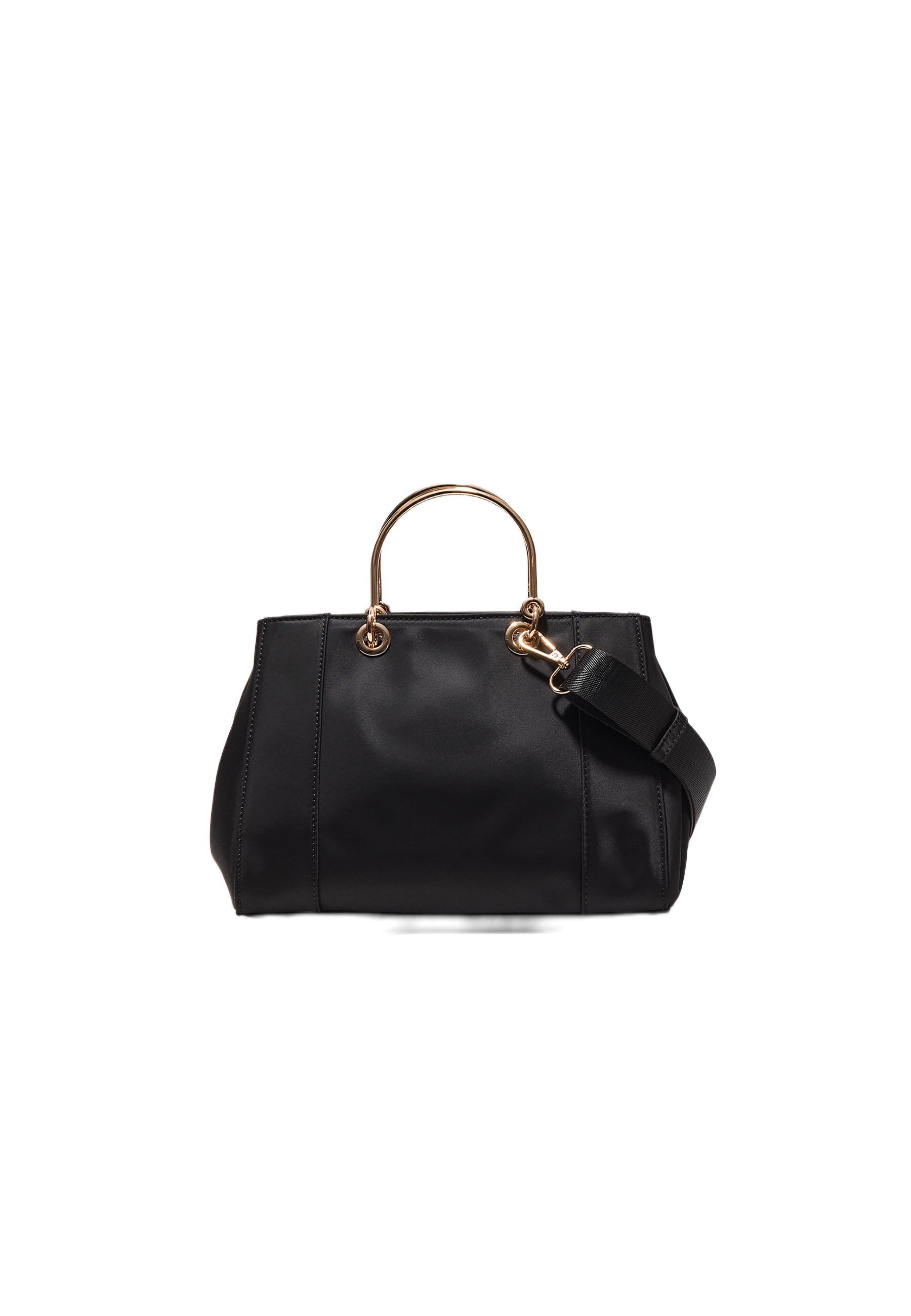 Tote bag with metallic handle — Black