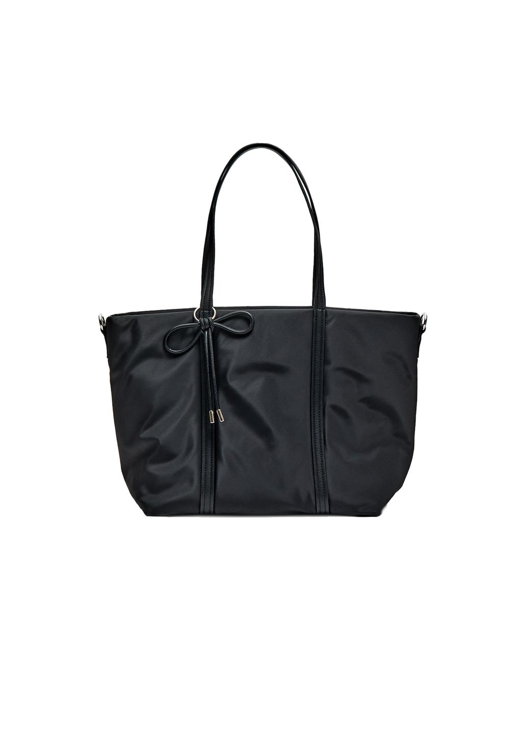 В’язана сумка-шопер із зав’язками