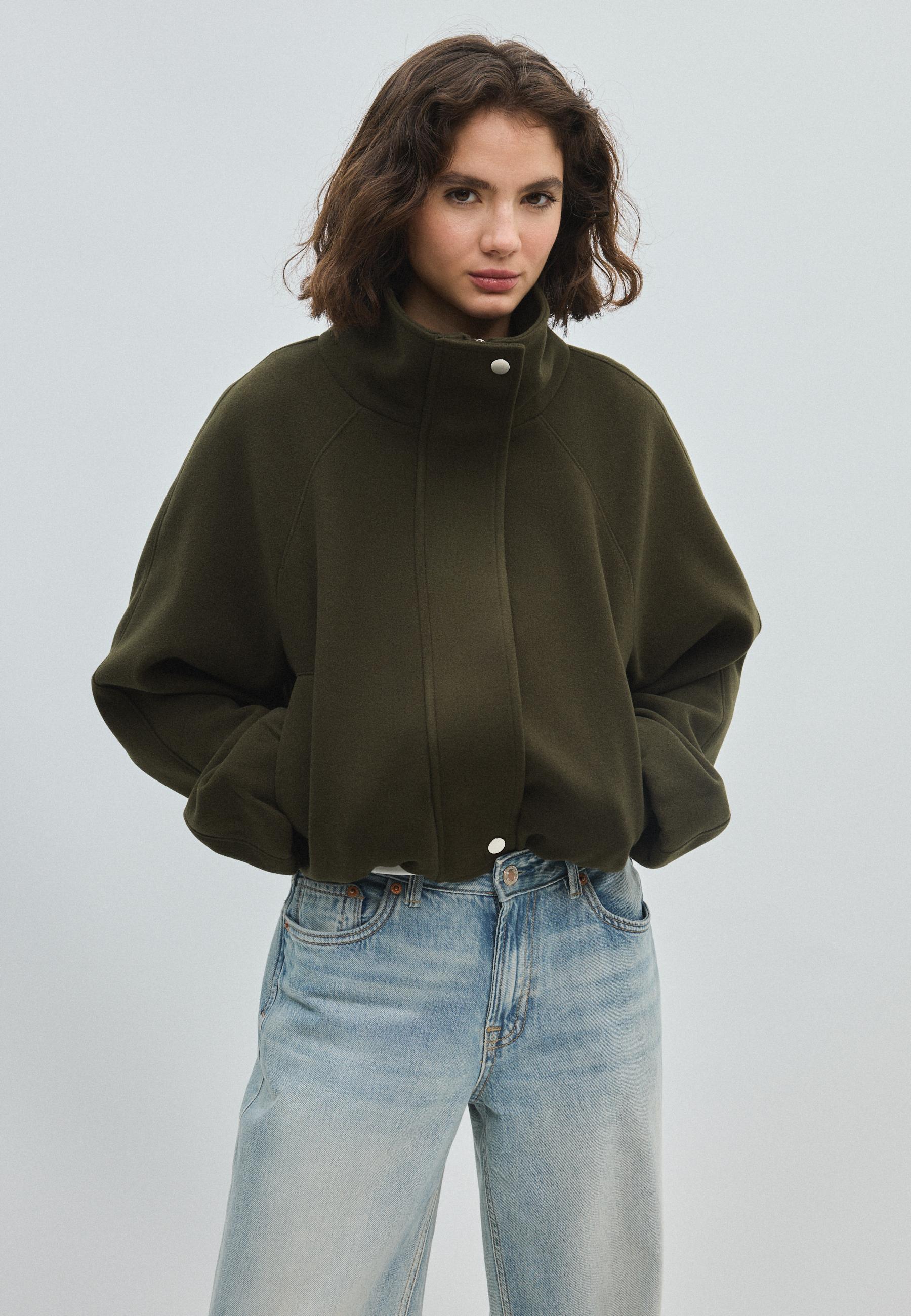 Soft-touch bomber jacket — Khaki
