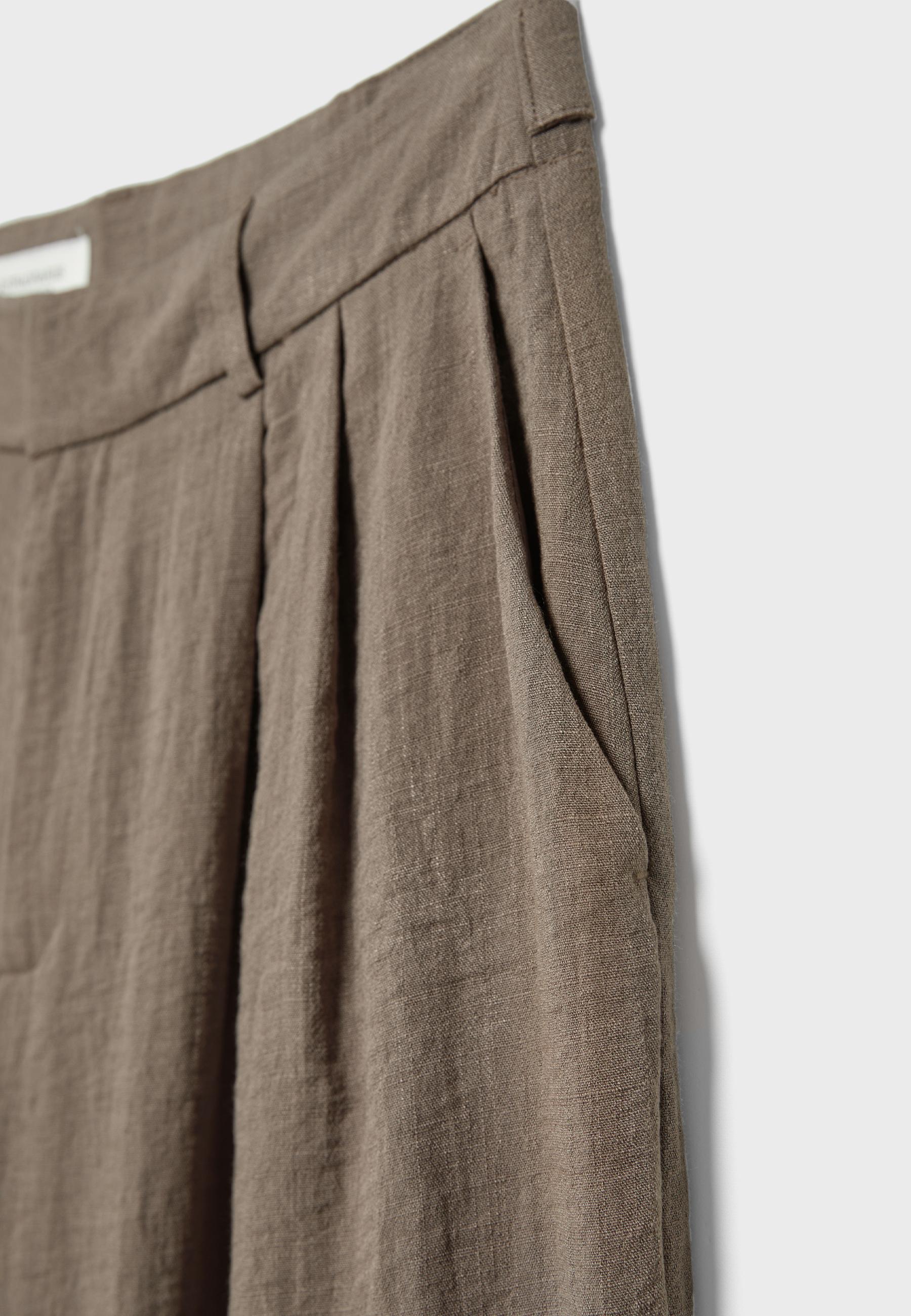 Adjustable rustic wide-leg trousers — Brown
