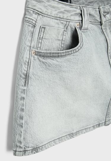 D62 denim skort — DARK GREY DENIM WASH 9