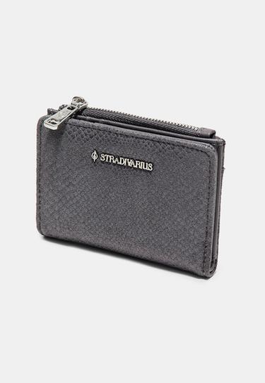 Snakeskin print card holder purse — Dark grey 3