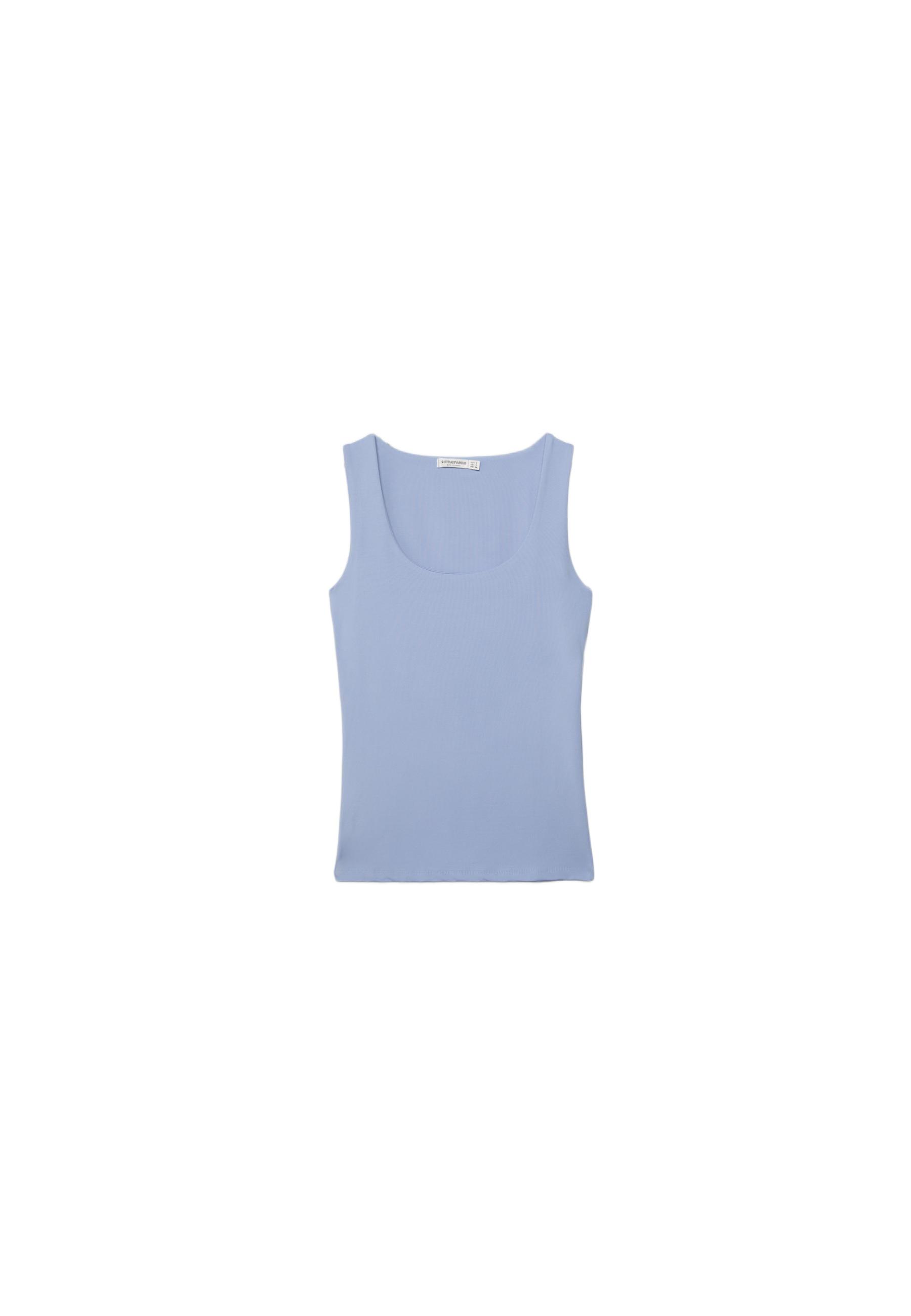Polyamide wide-strap T-shirt — Sky blue