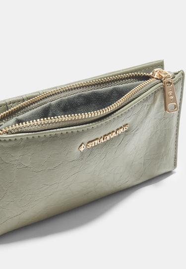 Basic zip-up purse — Khaki 4