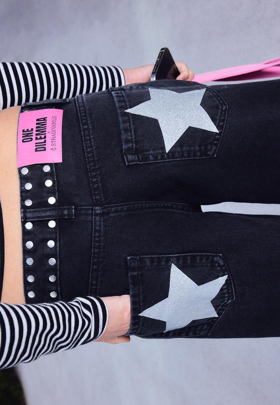 jeans low waist straight studs one dilemma