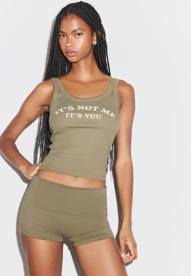 Turn-up mini shorts — Khaki 3