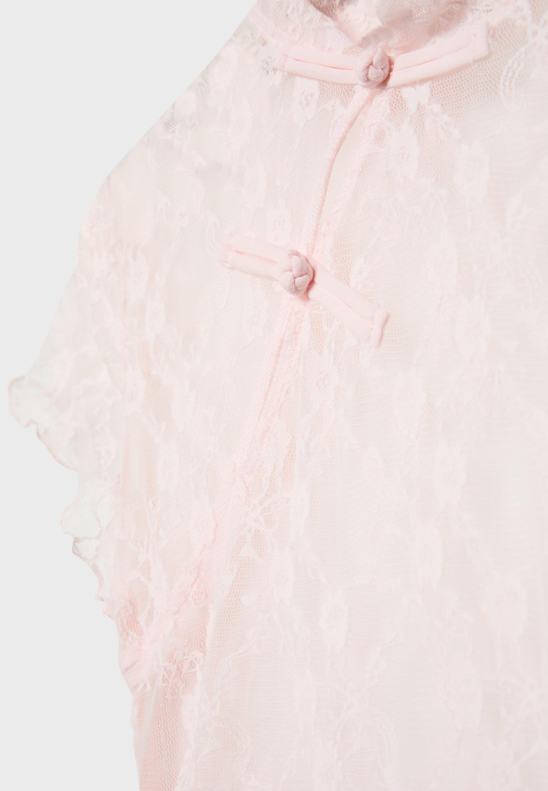 Short sleeve lace T-shirt — Pastel pink